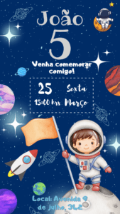 convite astronauta canva