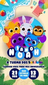 convite bolofofos para editar grátis canva