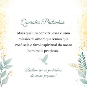 Textos para Convite de Padrinhos de batismo