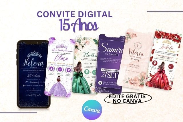 convite de 15 anos para editar