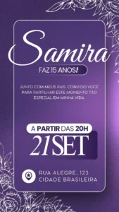 convite de 15 anos para editar
